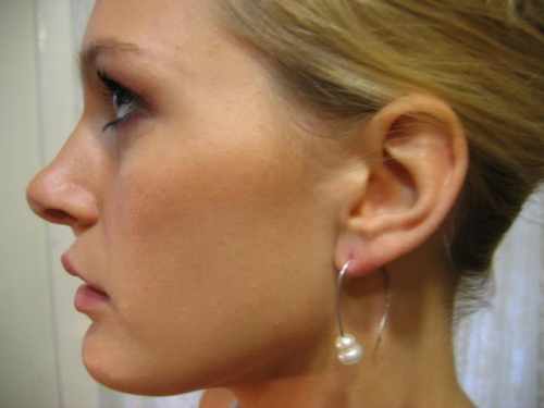 Silver Hoop Pearl Earring