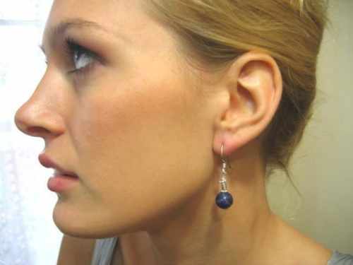 Just lapis Earring Silver
