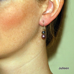 Pink Pearl Black Pearl Earring