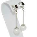 Pearl Garnet Drop Earring