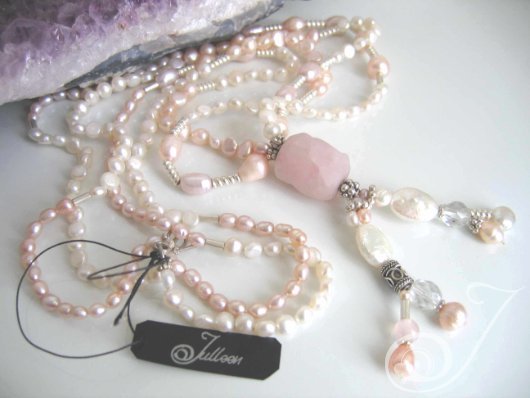 Spring Rose Pink Pearl Necklace JD247-01A