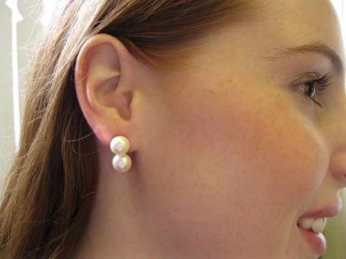 double pearl earring