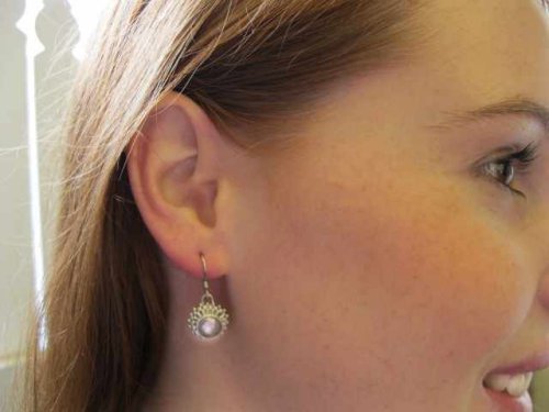 silver pearl earring